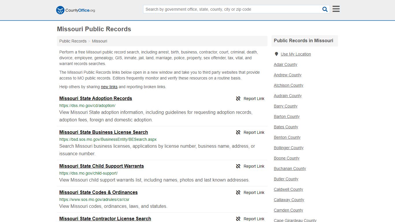 Public Records - Missouri (Business, Criminal, GIS, Property & Vital ...